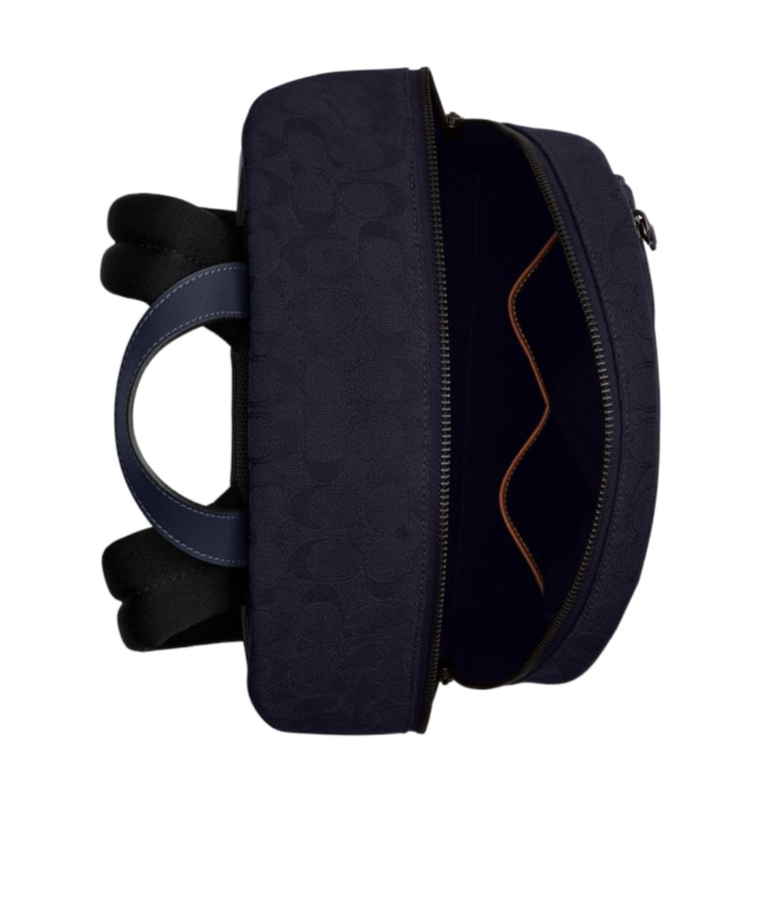 Coach Theo Backpack In Signature Jacquard In Midnight Navy