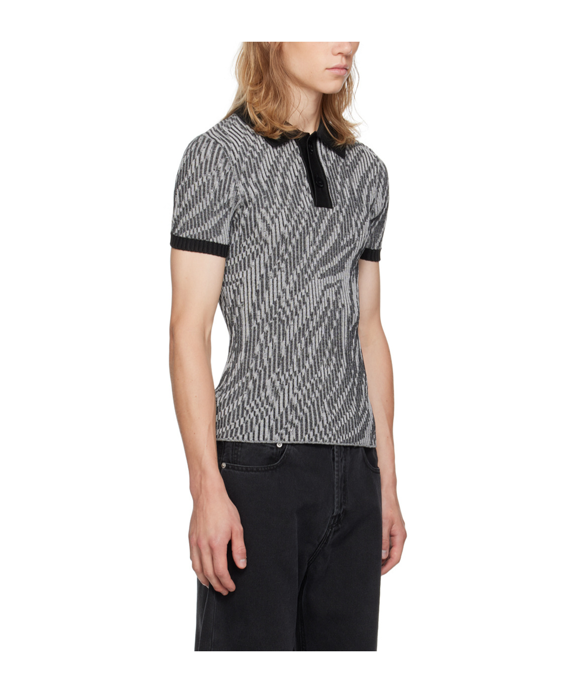 Jacquemus Polo Shirt With Lapel Short Sleeve In Black