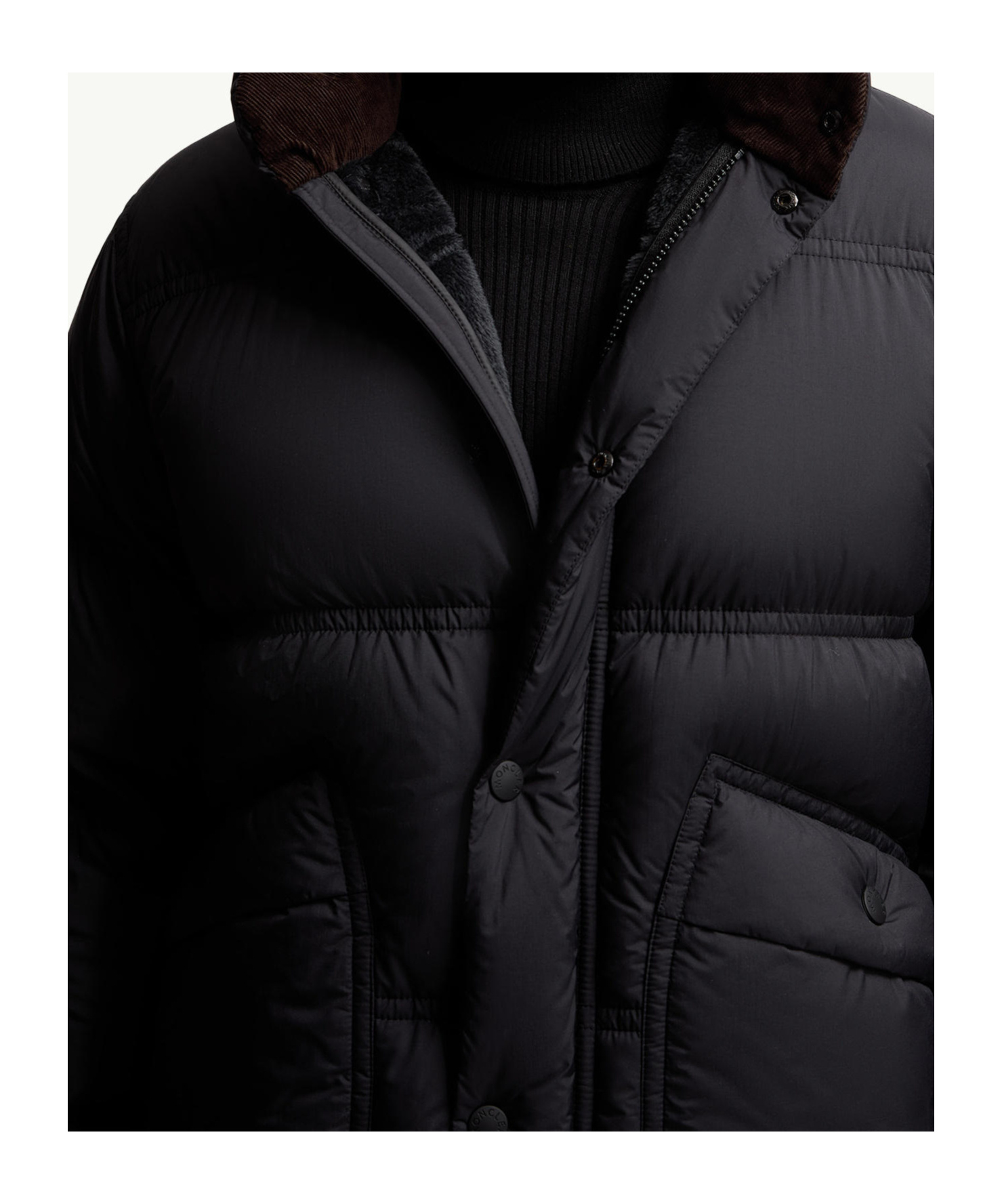 Moncler Grenoble Sernur Button-up Puffer Jacket In Black