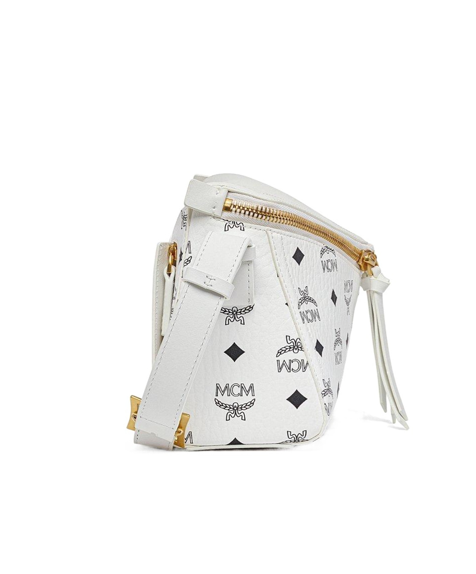 Mcm Diamant Visetos Shoulder Bag In White