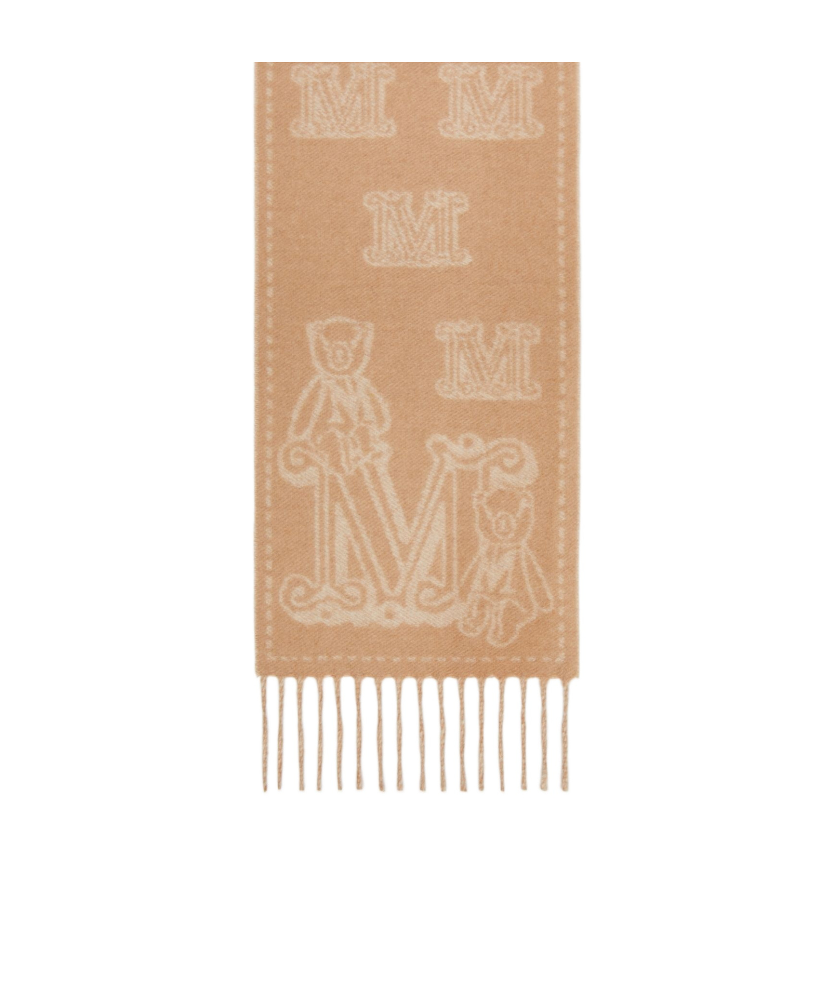 Max Mara Fringed Scarf In Nude
