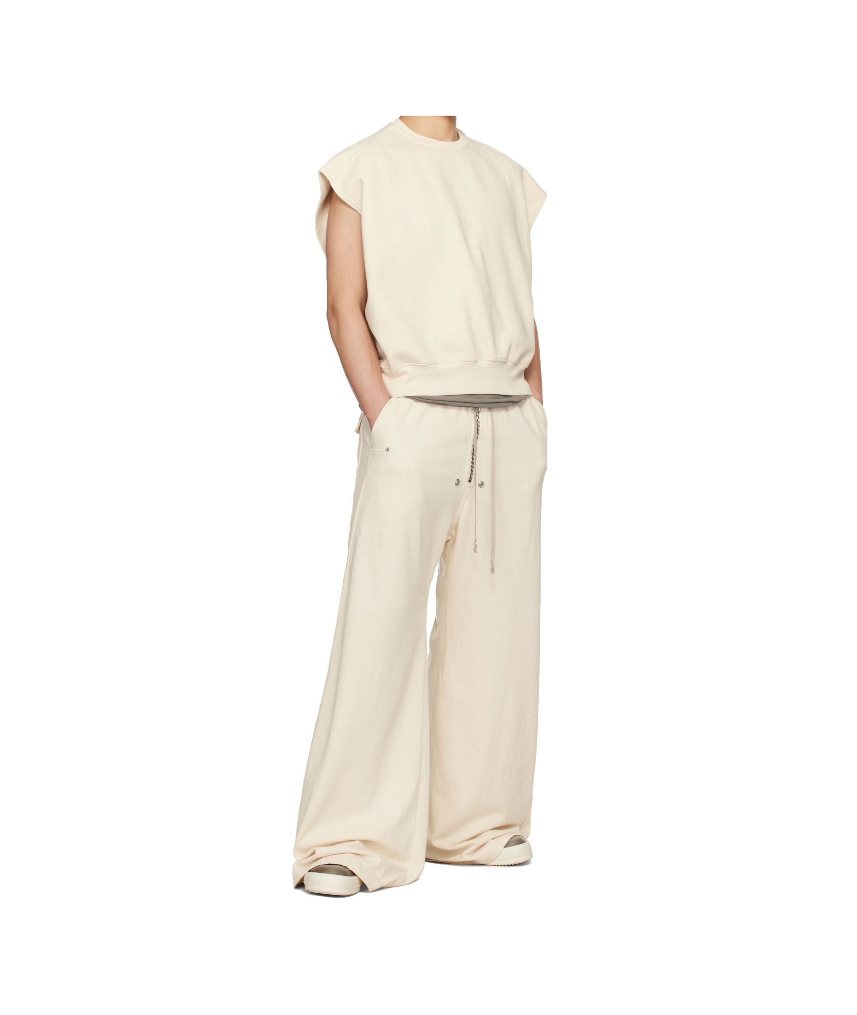 Rick Owens Drkshdw Off-white Hollywood Sl Jumbo Tatlin Sweatshirt In Nude