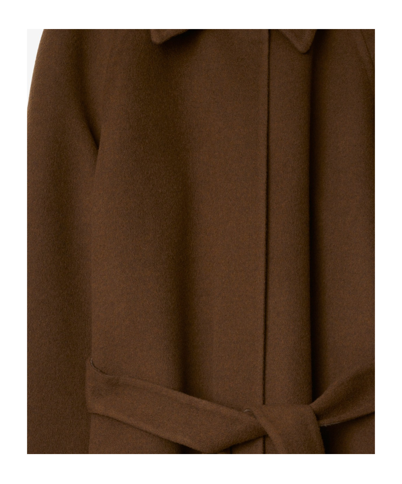 Burberry Wool-cashmere Belted Long Coat With Monogram Interior In Brown