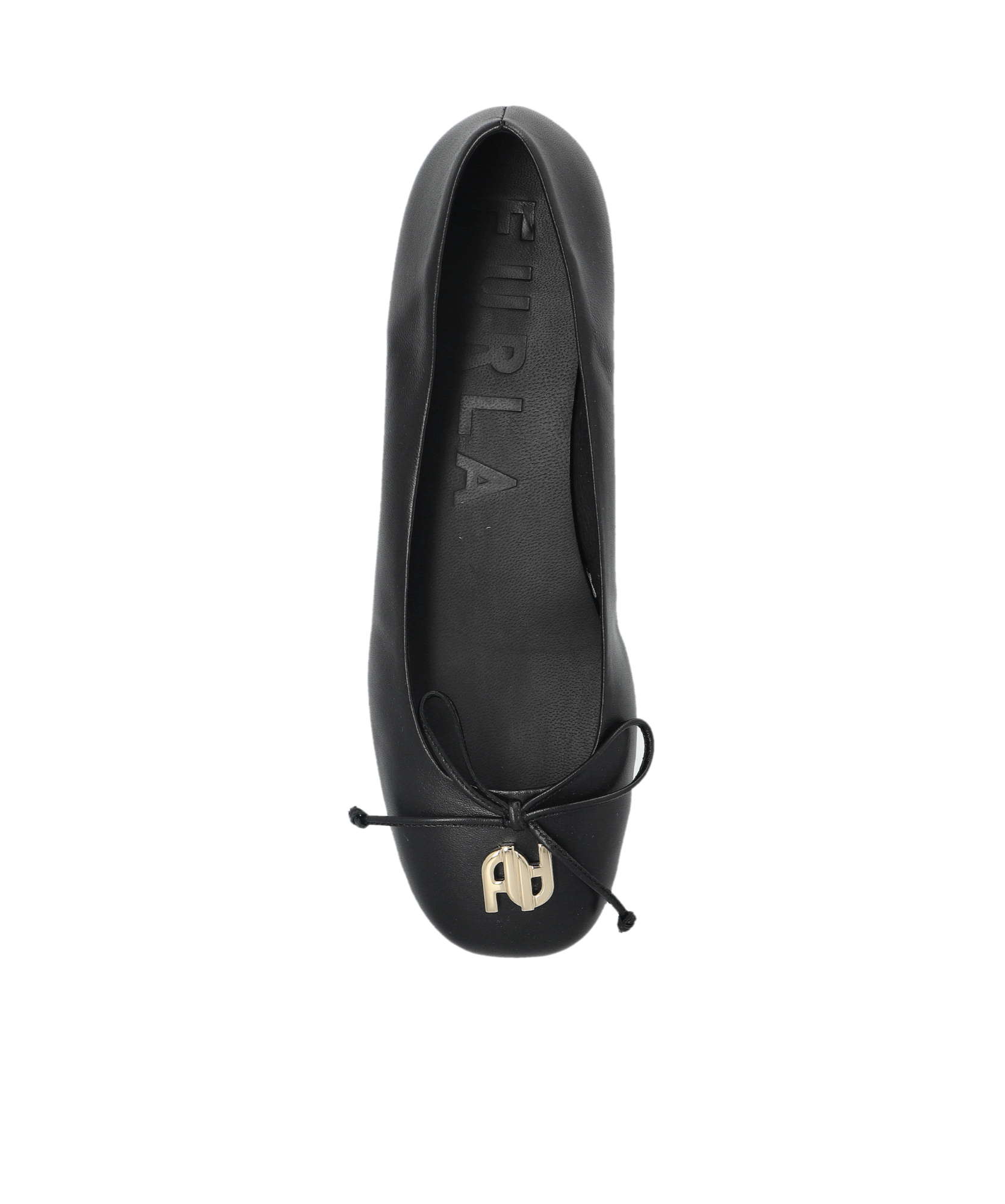 Furla Logo-plaque Ballet Flats In Black