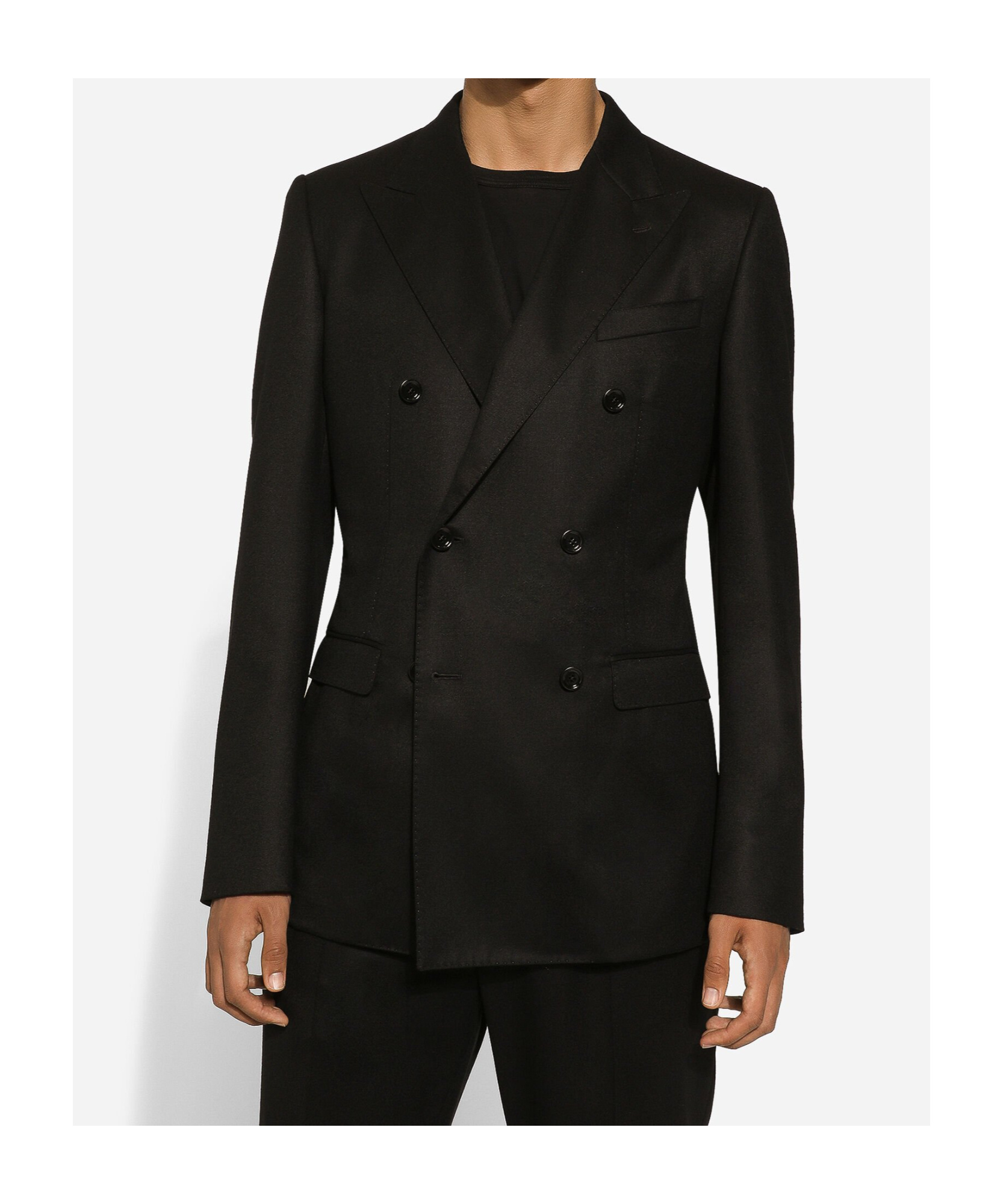 Dolce & Gabbana Double-breasted Virgin-wool Blazer In Black