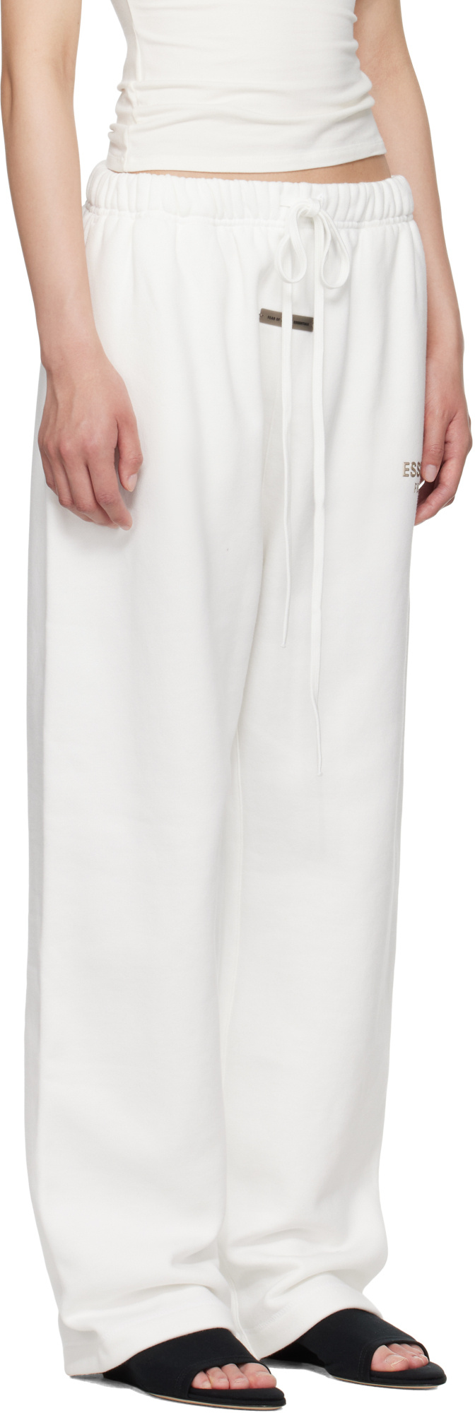 Essentials Drawstring Waist Sweatpants In White