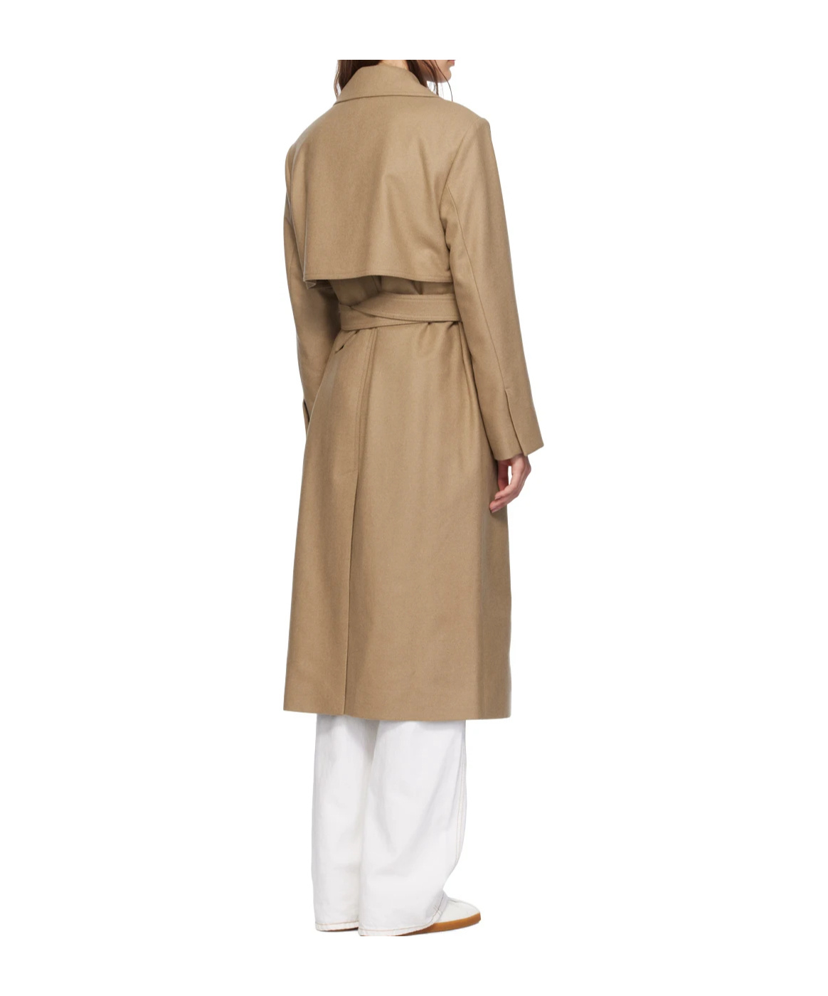 Hugo Boss Beige Belted Coat In Nude