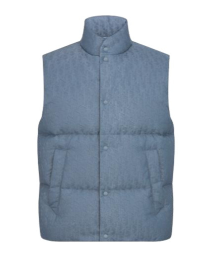 Dior Sleeveless Down Jacket Vest In Blue