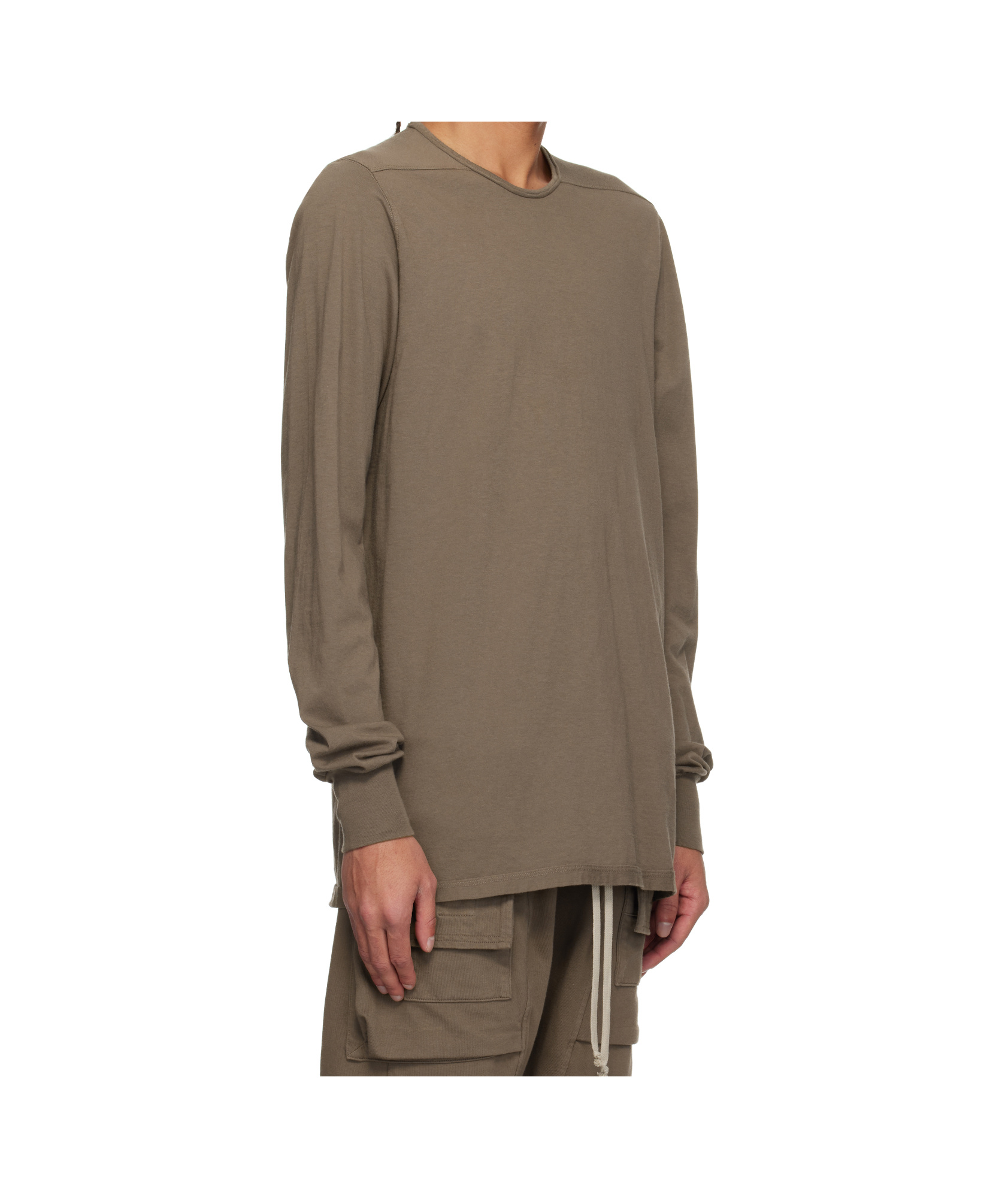 Rick Owens Drkshdw Gray Hollywood Level Long Sleeve T-shirt In Brown