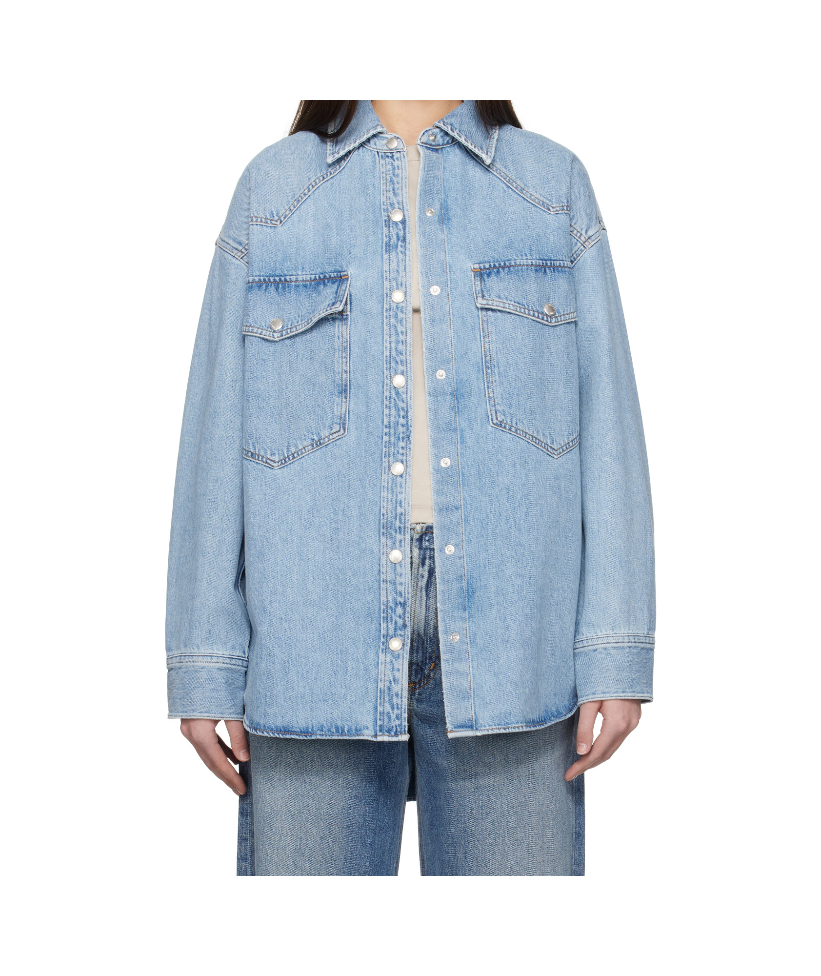 Agolde Snap Button Denim Shirt