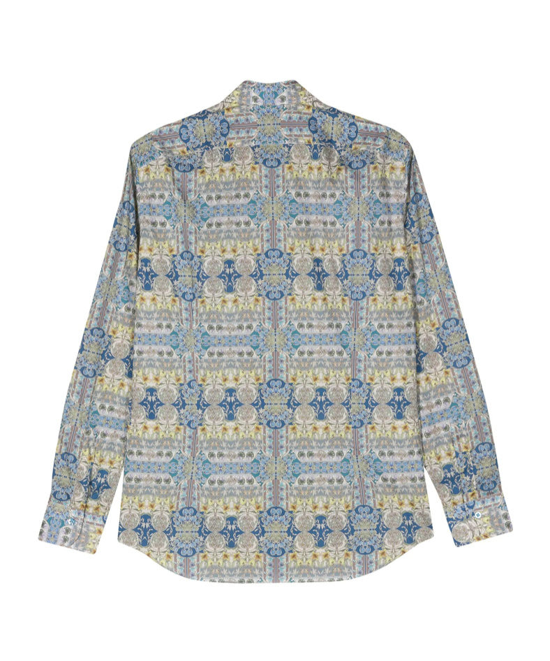 Mazzarelli Floral-print Cotton Shirt In Multi