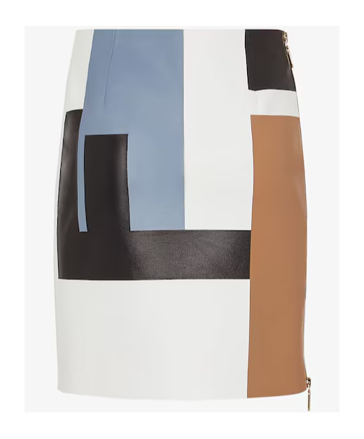 Shop Fendi High Waist Panelled Mini Skirt In White