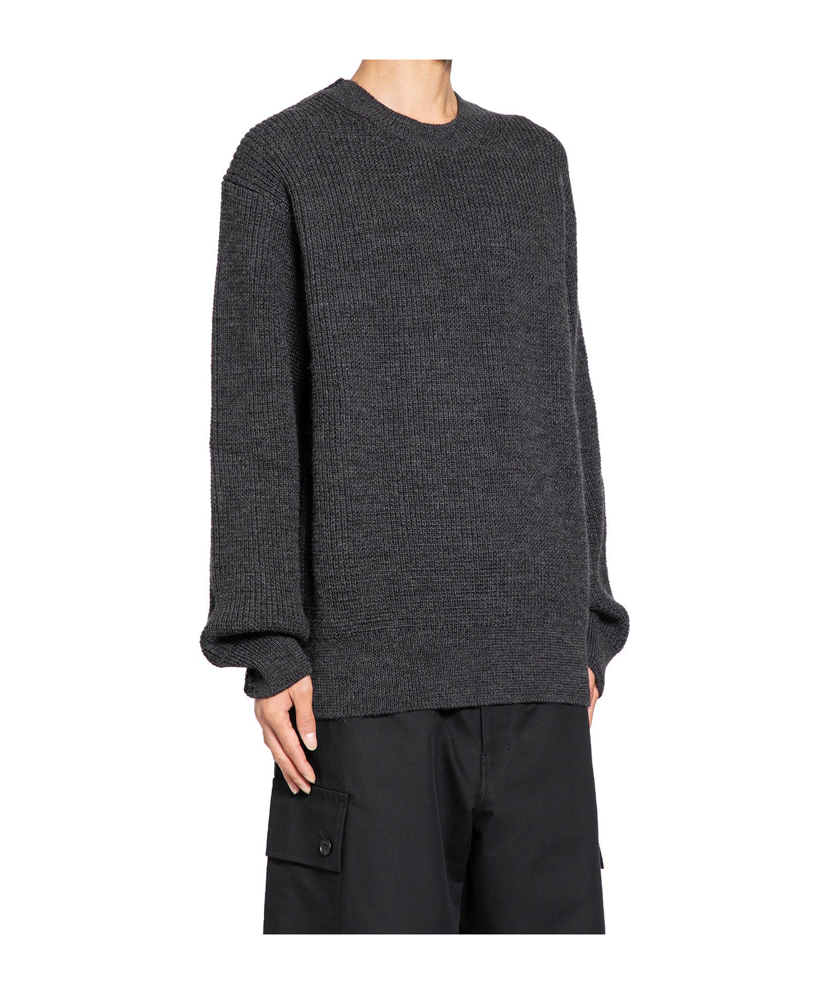 Comme Des Garçons Long-sleeved Sweater In Gray