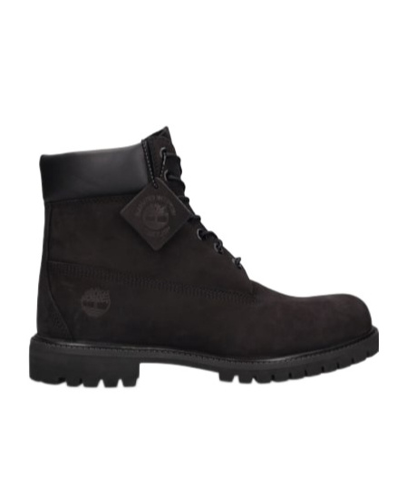 Timberland Brlack Water-proof Boots With Logo Plate