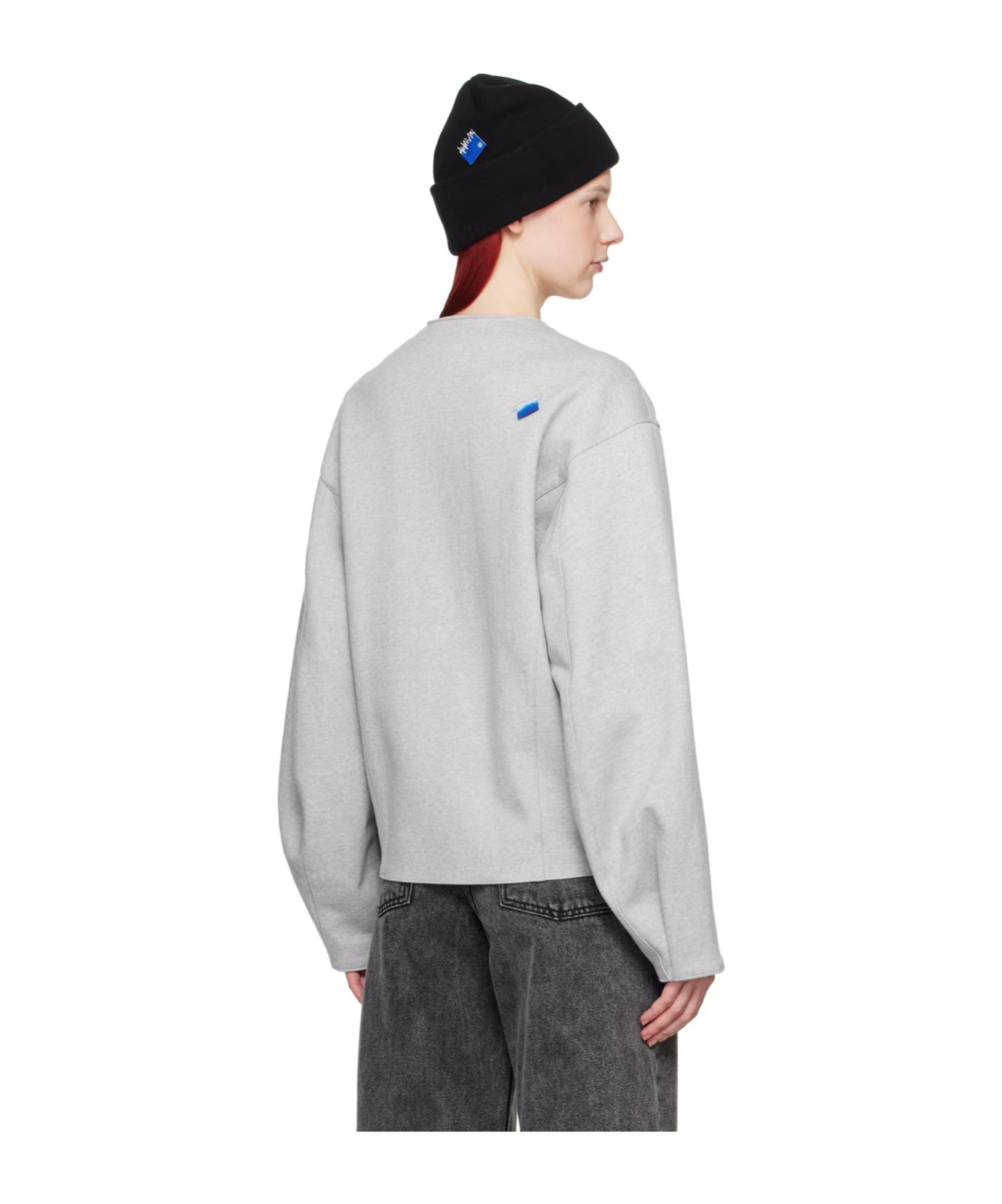 Ader Error Round-collar Button-down Sweater In White