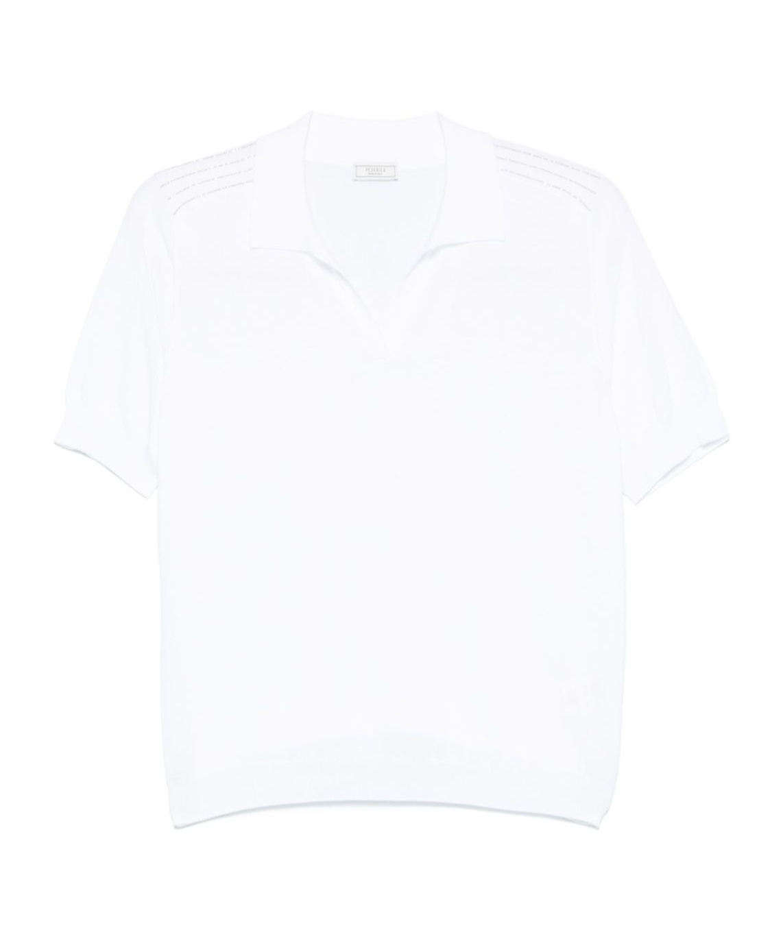 Peserico Polo In Tricot In Filato Di Puro Cotone Crepe Bianco In White
