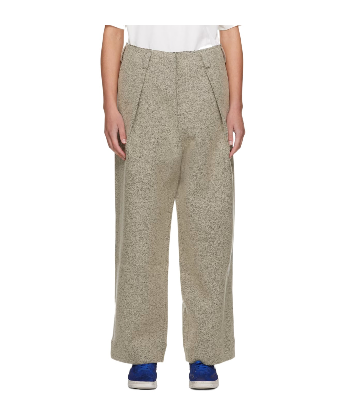 Ader Error Low-rise Logo Casual Pants In Nude