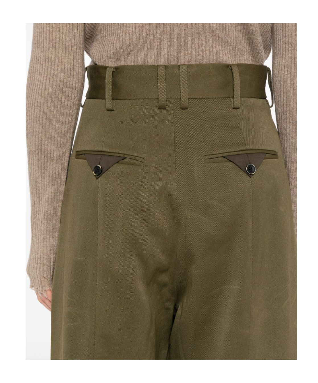 Uma Wang Belt Loop Casual Pants In Green