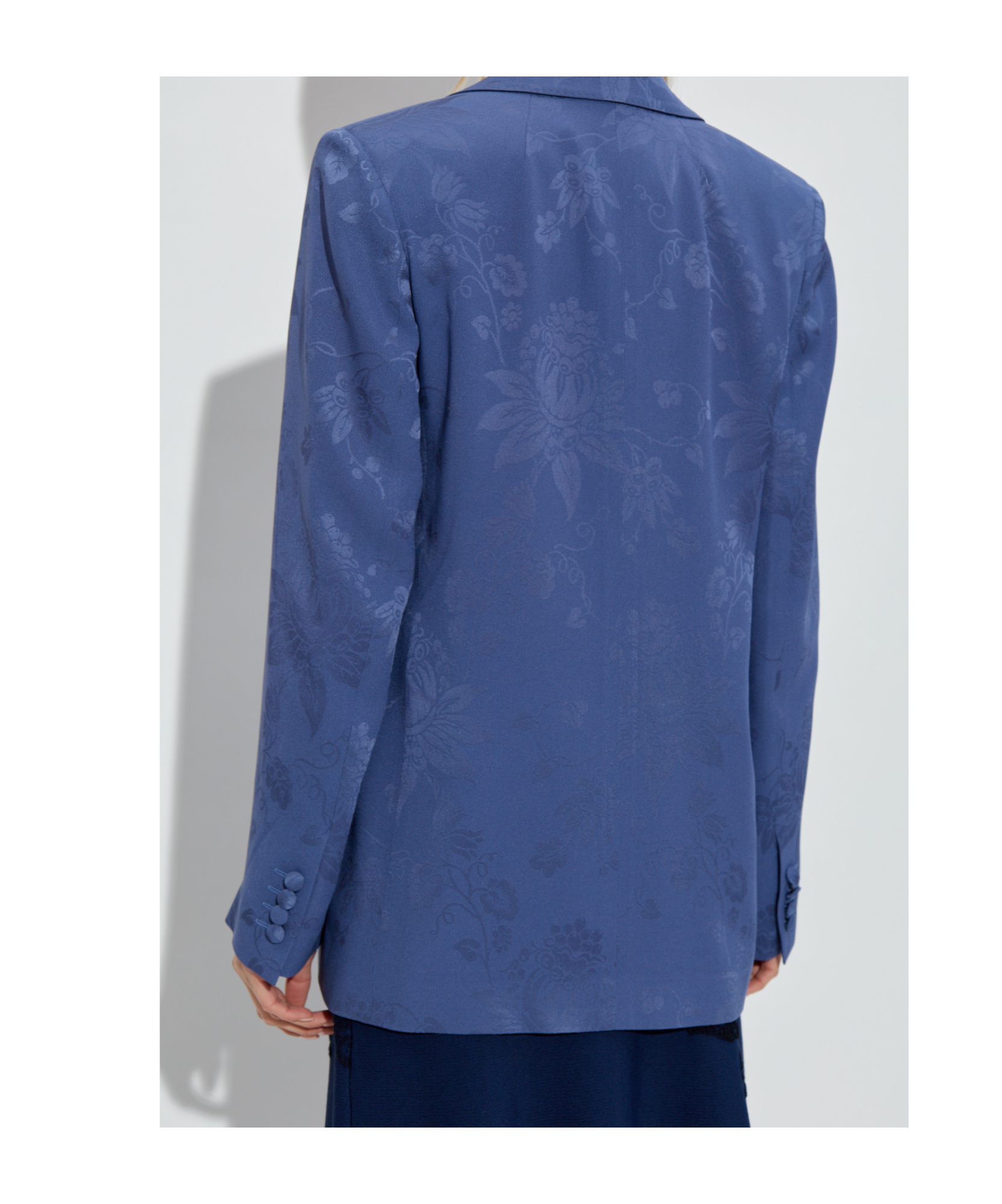 Shop Etro Floral Jacquard Jacket In Blue
