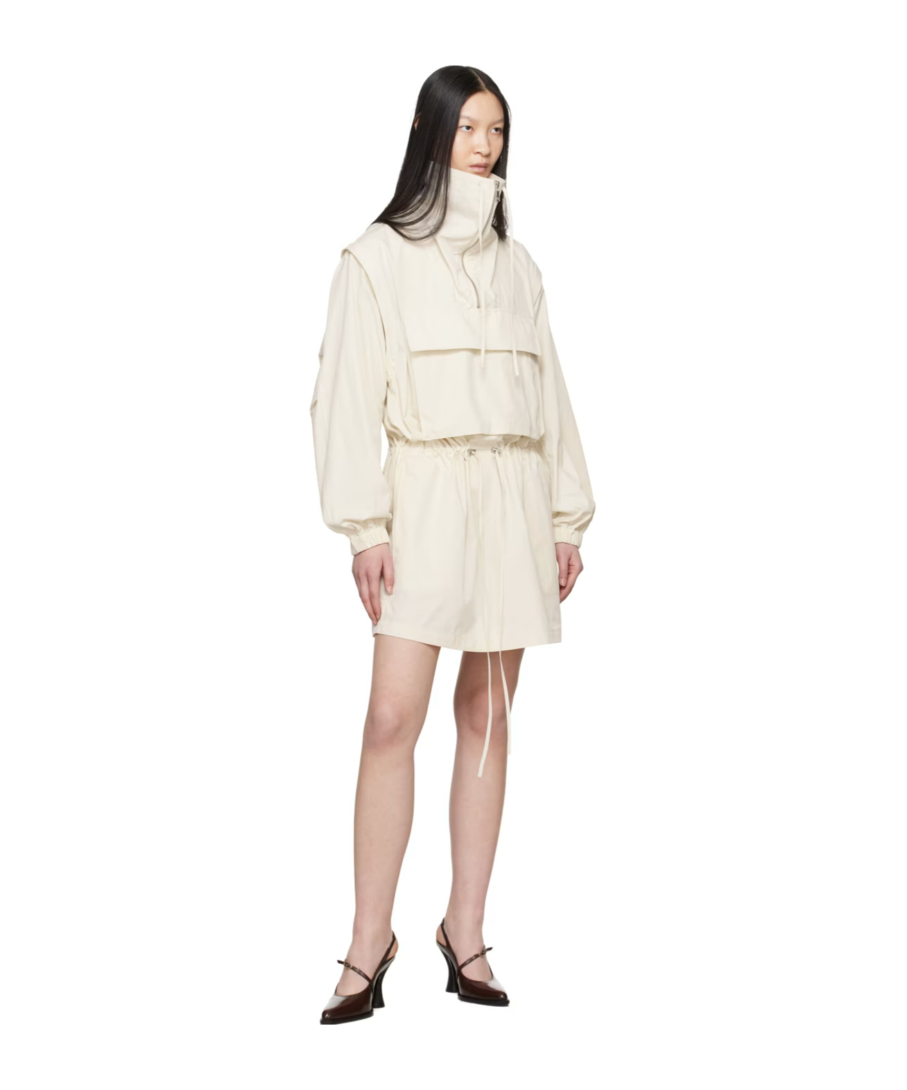 Helmut Lang Gusset Minikleid Aus Twill Aus Einer Baumwollmischung In White
