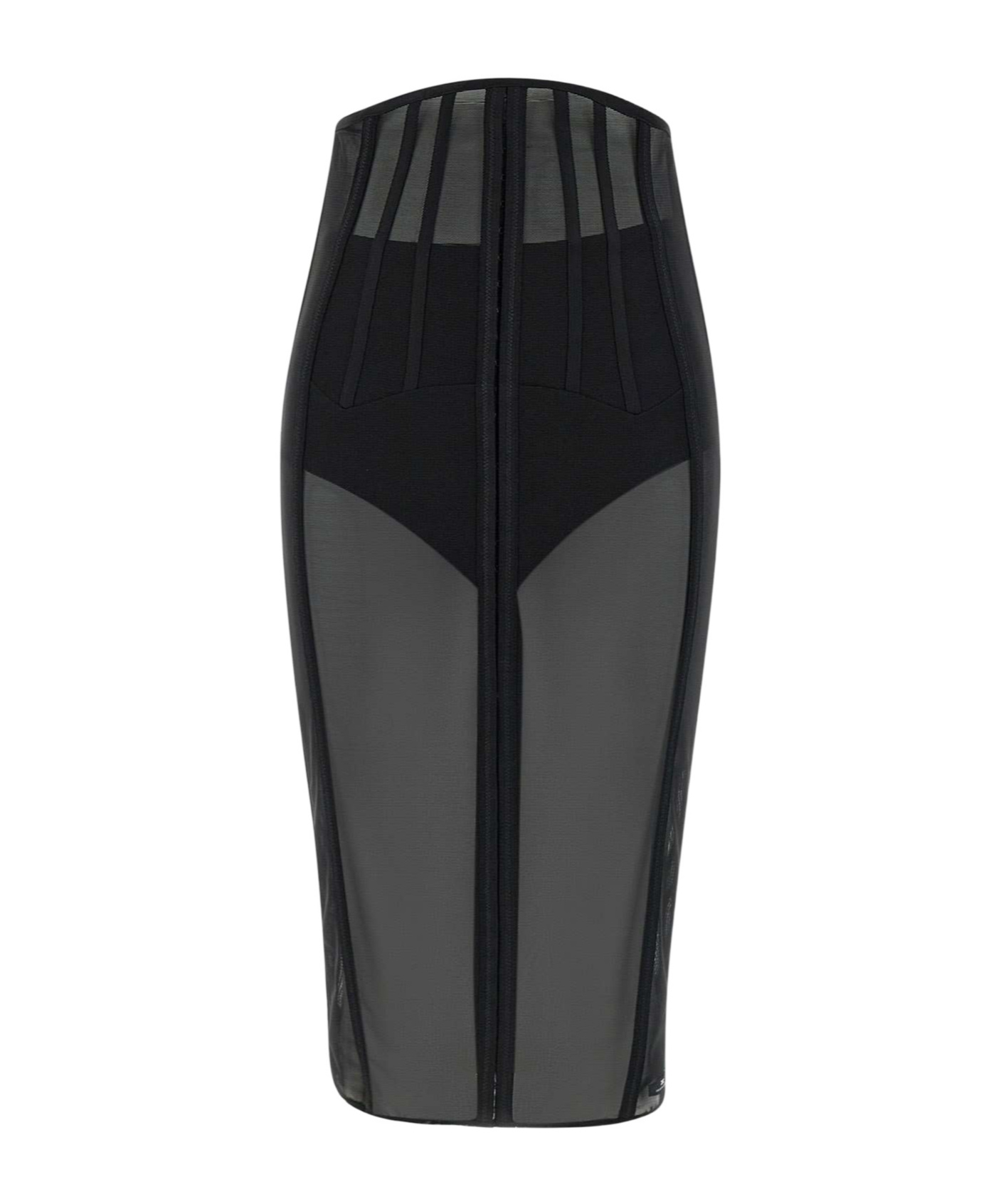 Elisabetta Franchi Events Tulle Midi Skirt In Black