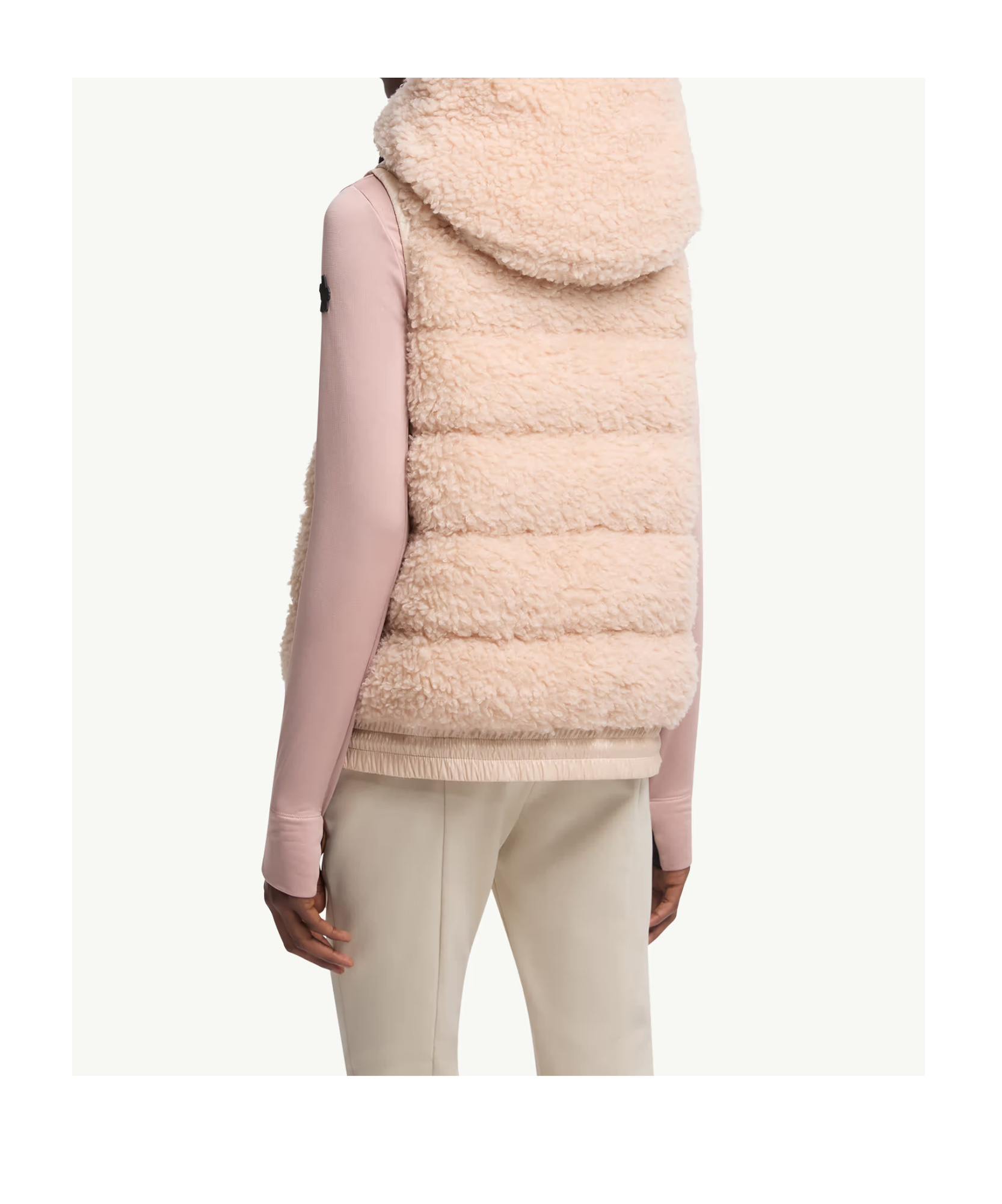 Moncler Teddy Padded Vest In Pink