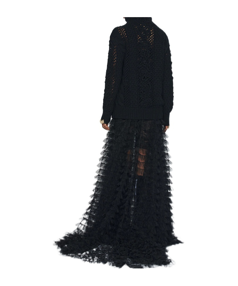 Dior Stand-neck Knitted Sweater In Black