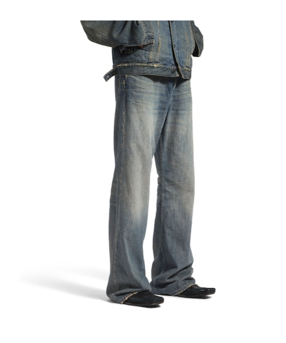Balenciaga Men's Low Crotch Pants In Blue In Blue