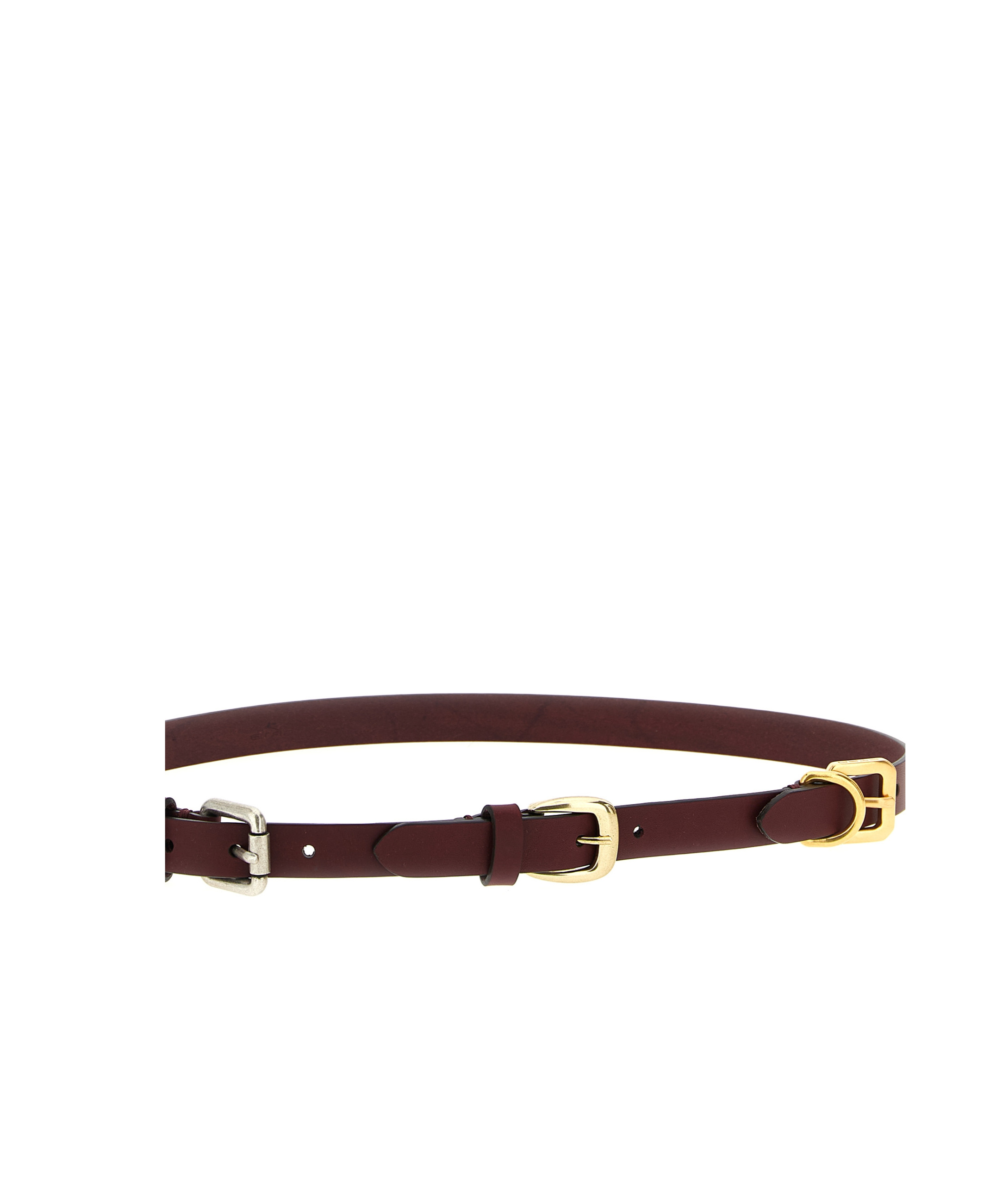 Etro Adjustable Triple Buckle Belt With Metal Hardware In Brown
