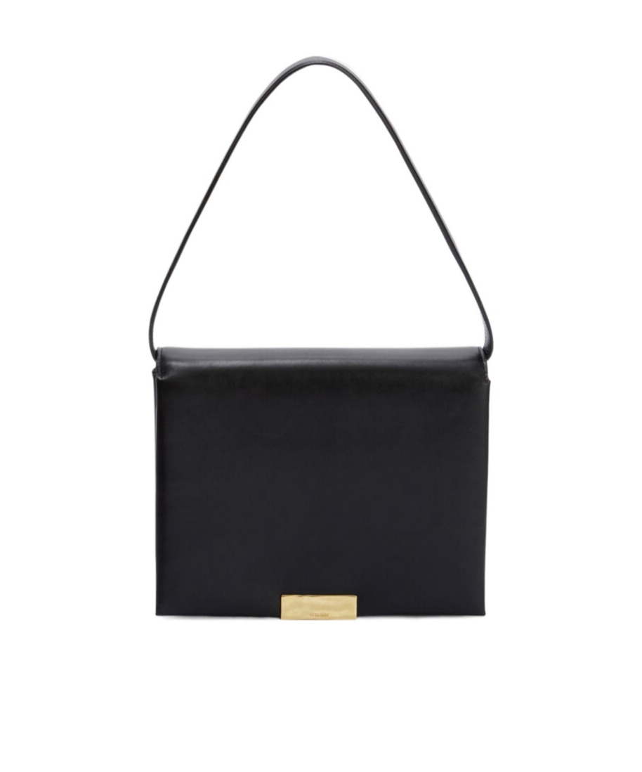 Jil Sander Medium-sized Leather Shoulder Bag In Black