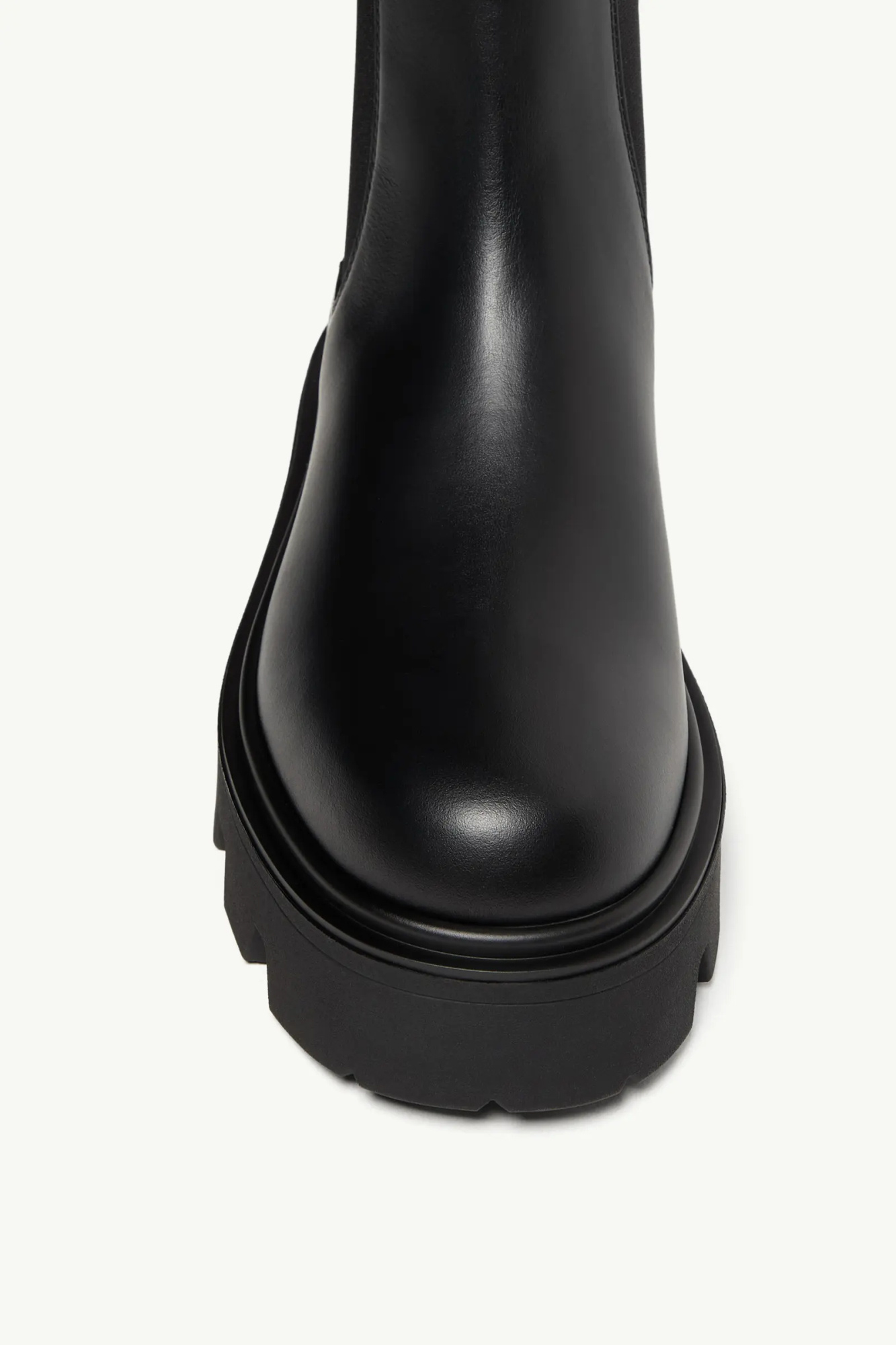 Moncler Black Leather Aurea Chelsea Ankle Boots In Black
