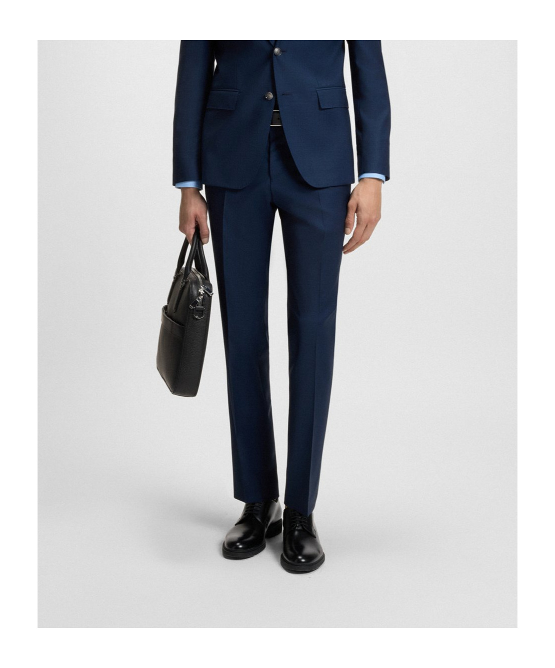 Hugo Boss Leather Derby Shoes In Black