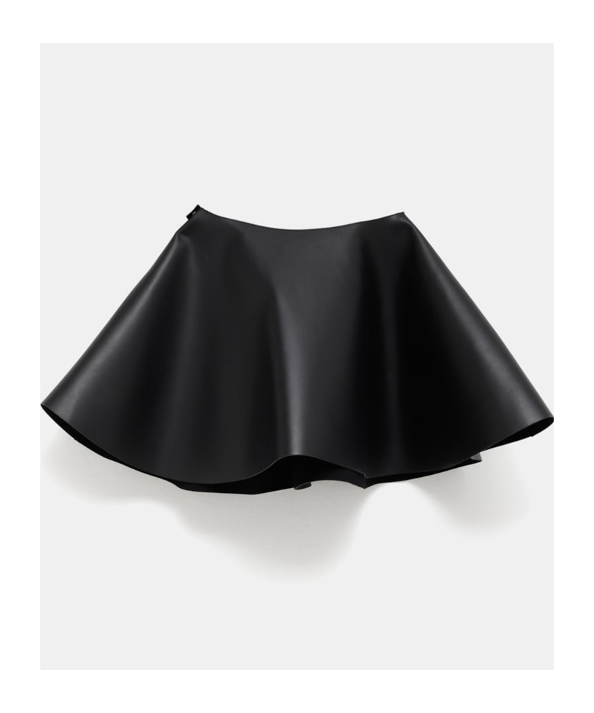 Jw Anderson Leather Mini Circle Skirt In Black