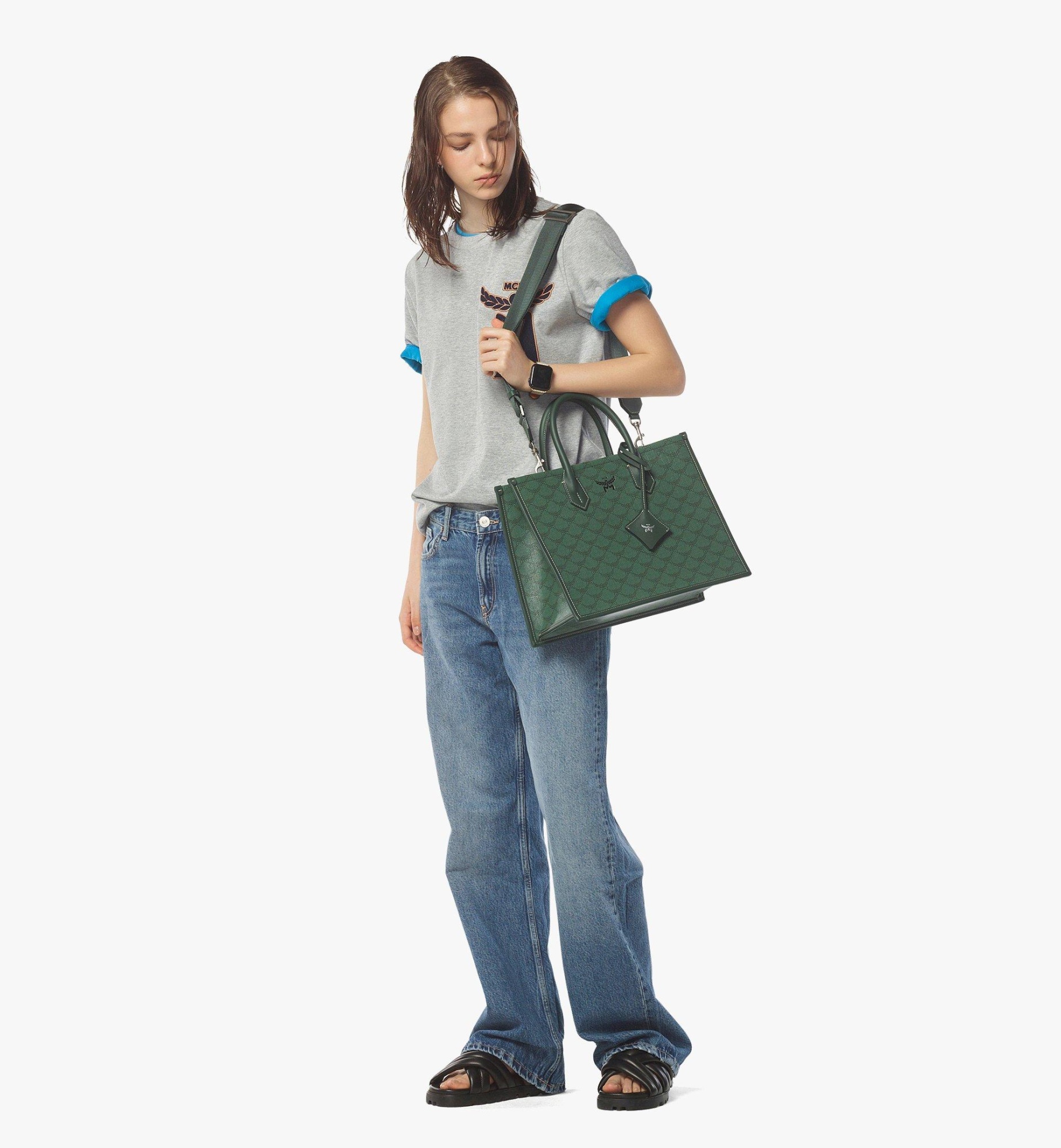 Mcm Himmel Loretos Medium Shoulder Bag In Green