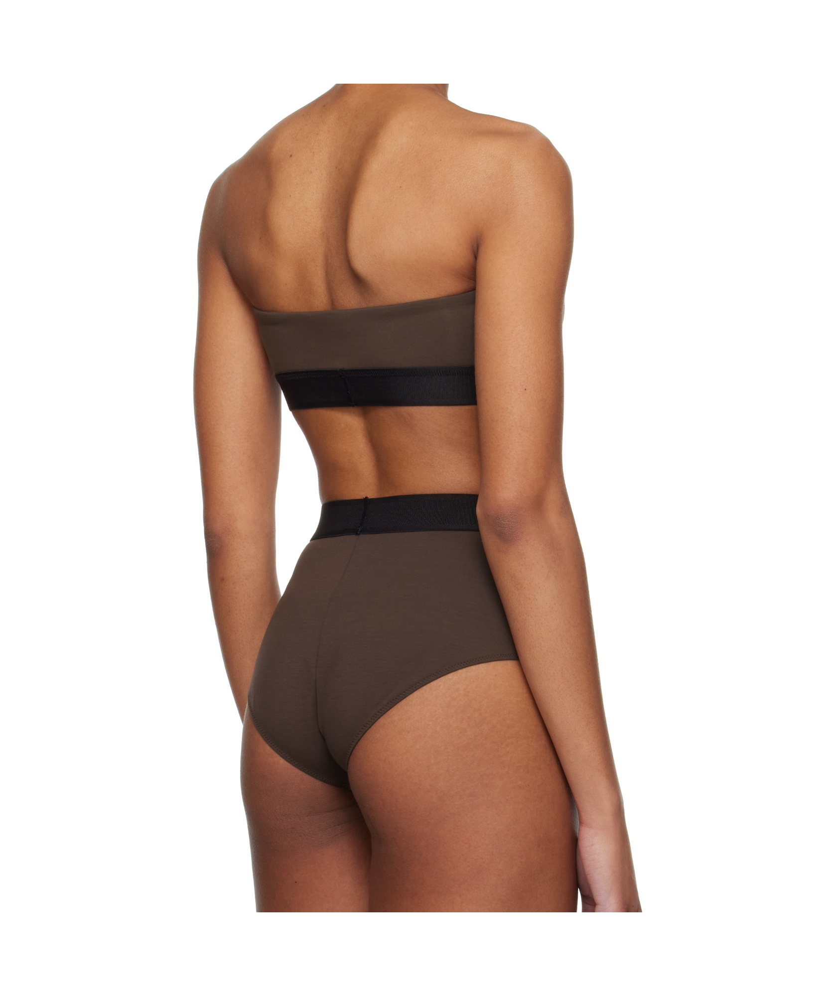 Tom Ford Logo Underband Strapless Bra In Brown