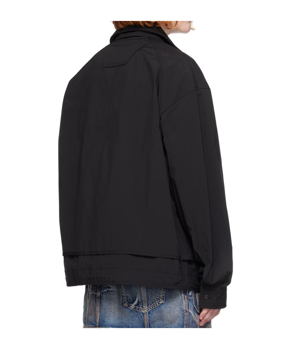 Juunj High Neck Zipper Casual Jacket In Black