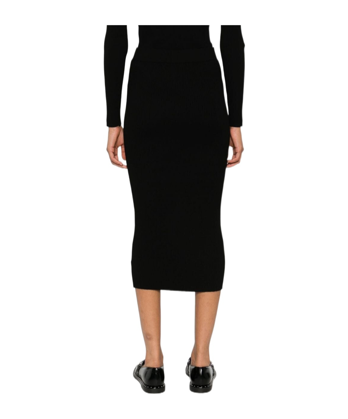 P.a.r.o.s.h Parosh Knitted Midi Skirt In Black