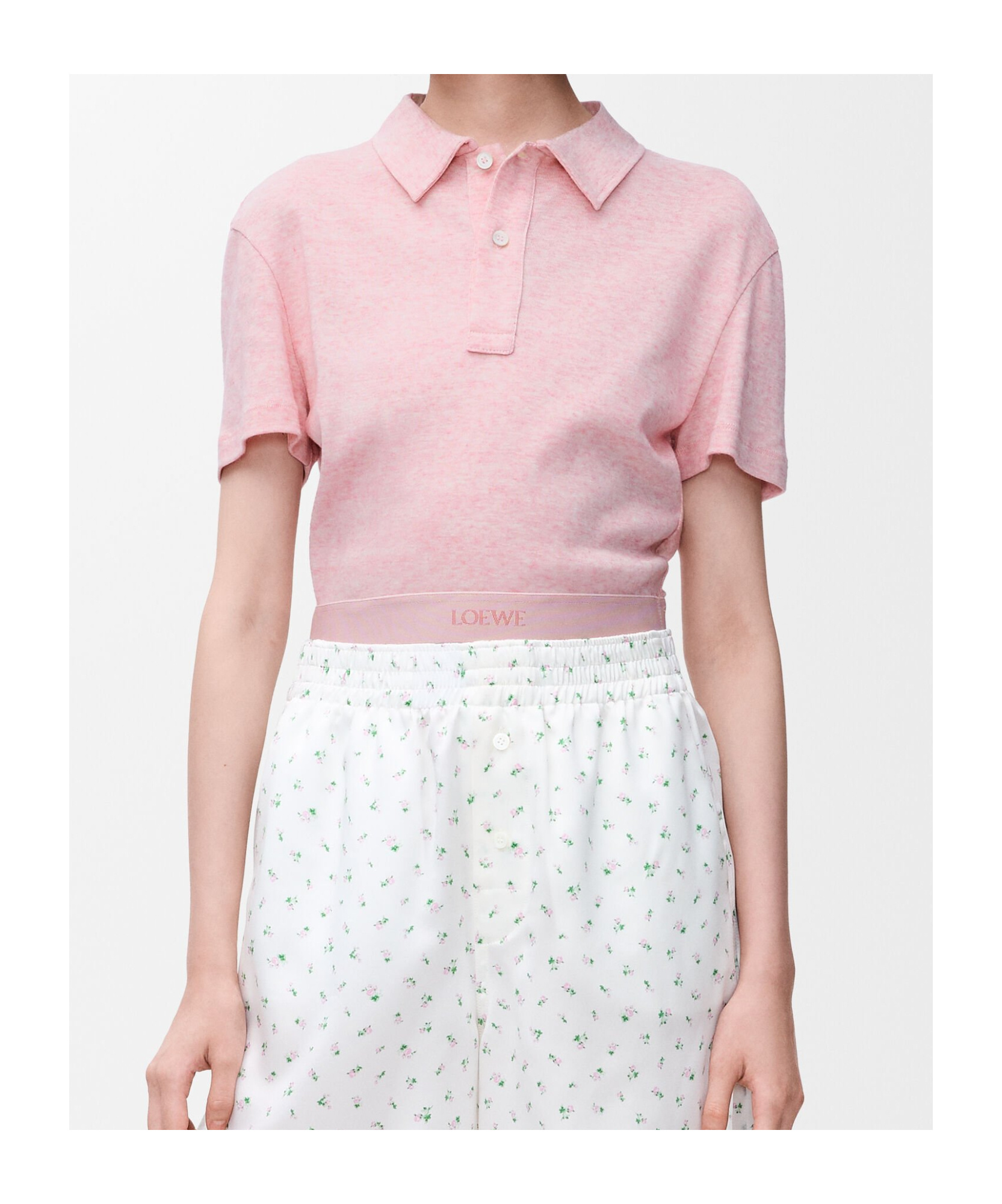 Loewe Cropped Polo In Cotton And Wool