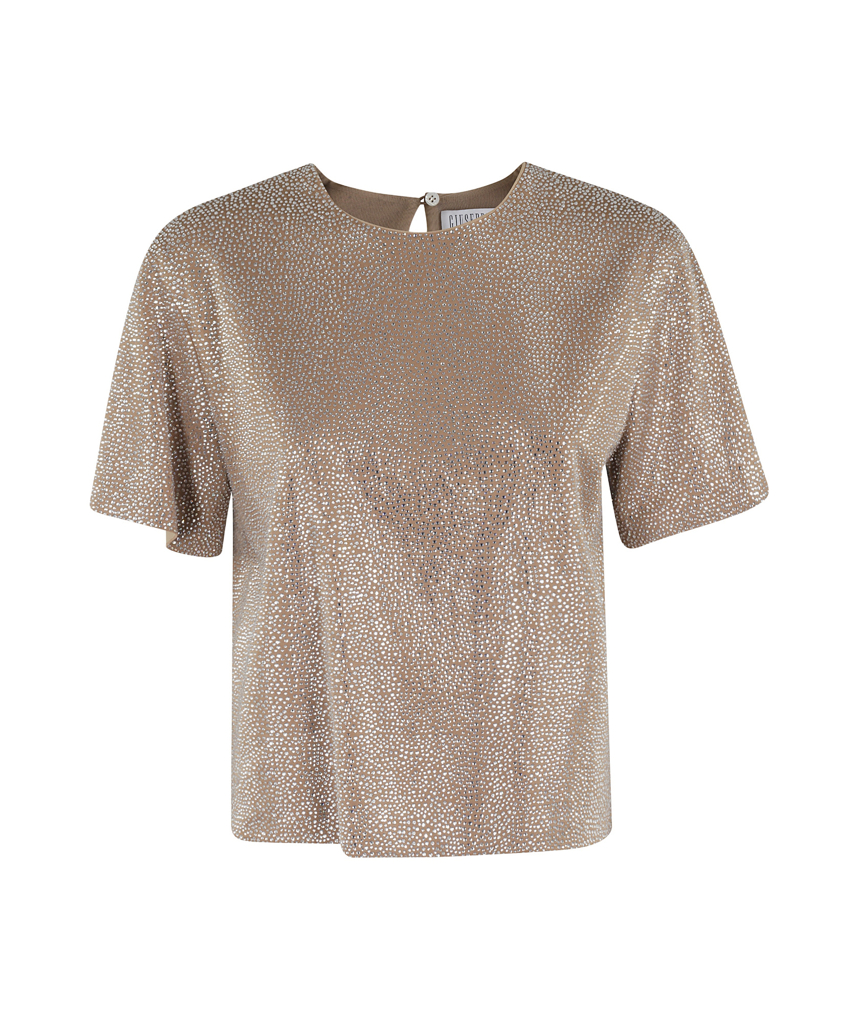 Giuseppe Di Morabito Embellished Metallic Keyhole Back Blouse In Nude