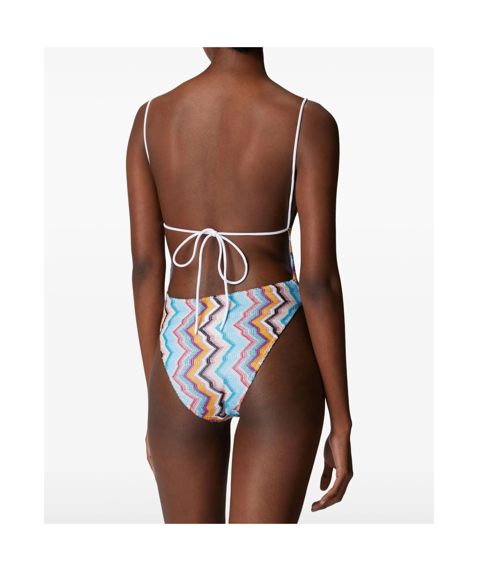 Shop Missoni Zigzag-pattern Swimsuit In Multi-color