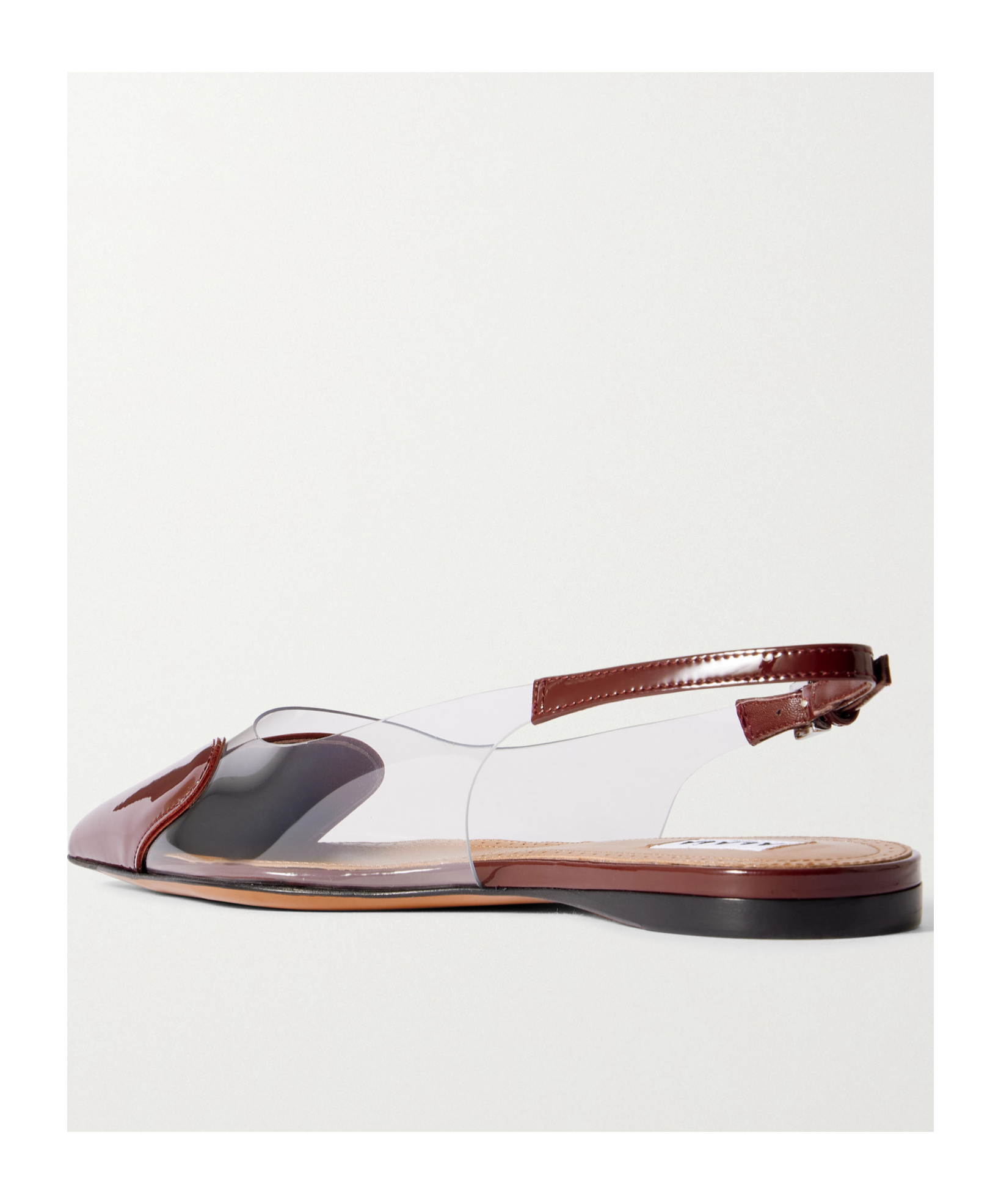 Alaïa Le Caur Pu And Patent-leather Slingback Point-toe Flats In White
