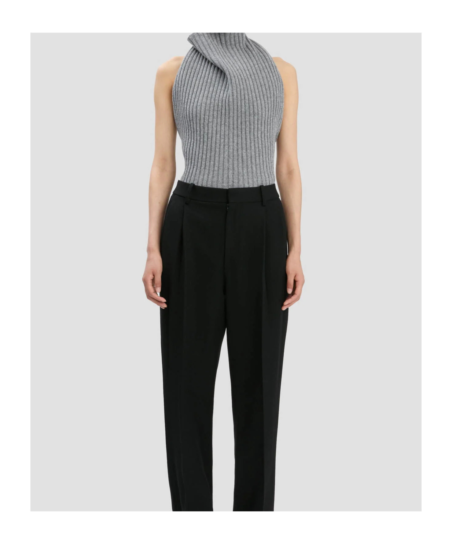 Victoria Beckham Draped Ribbed-knit Wool-blend Top In Green