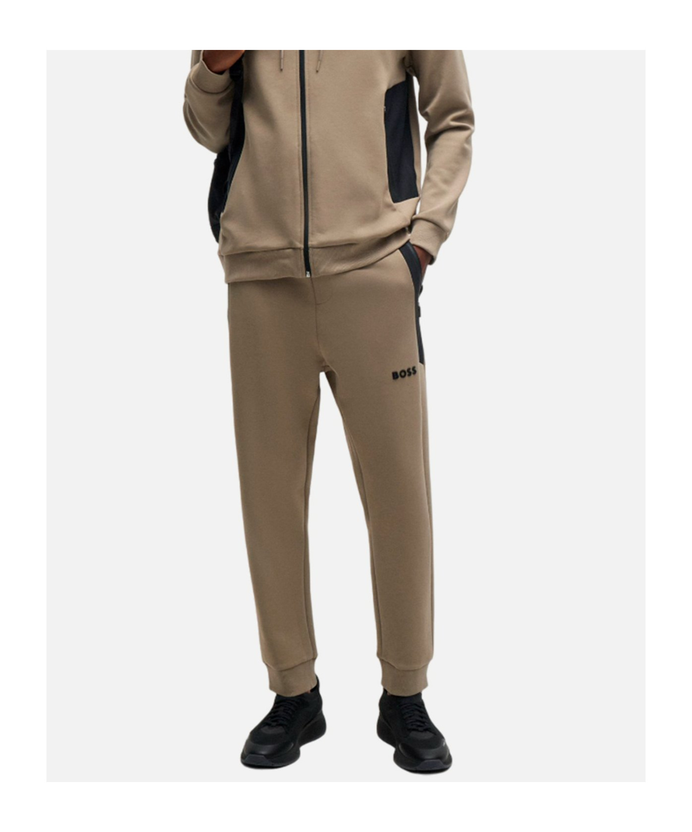 Hugo Boss Tracksuit Bottoms With 3d-molded Logo In Brown