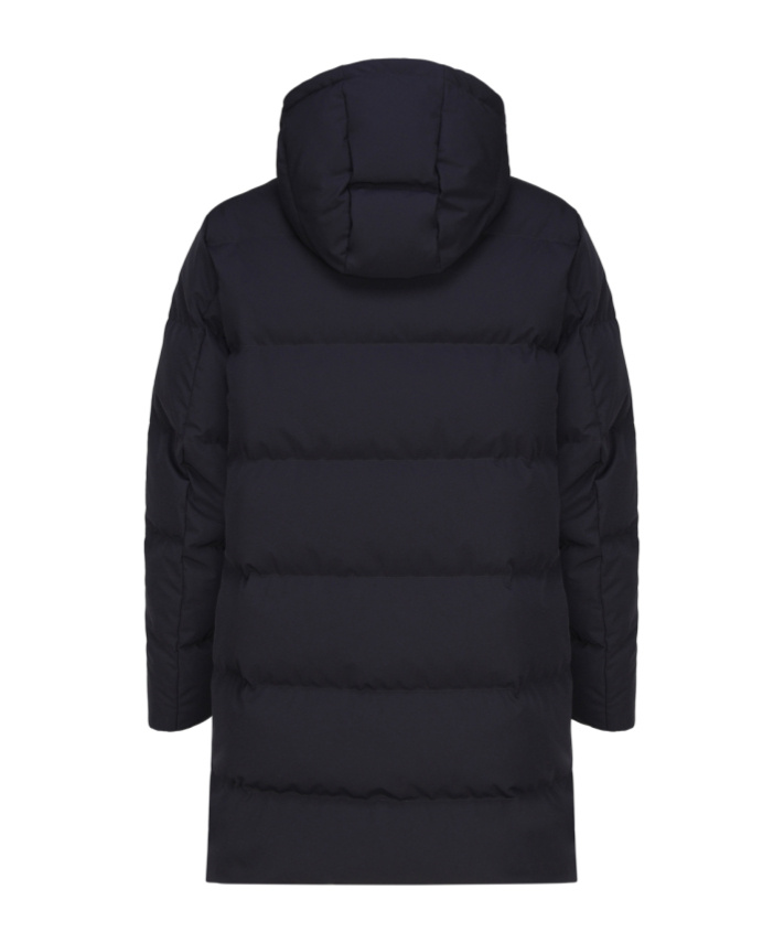 Fay Quilted Parka Coat In Black