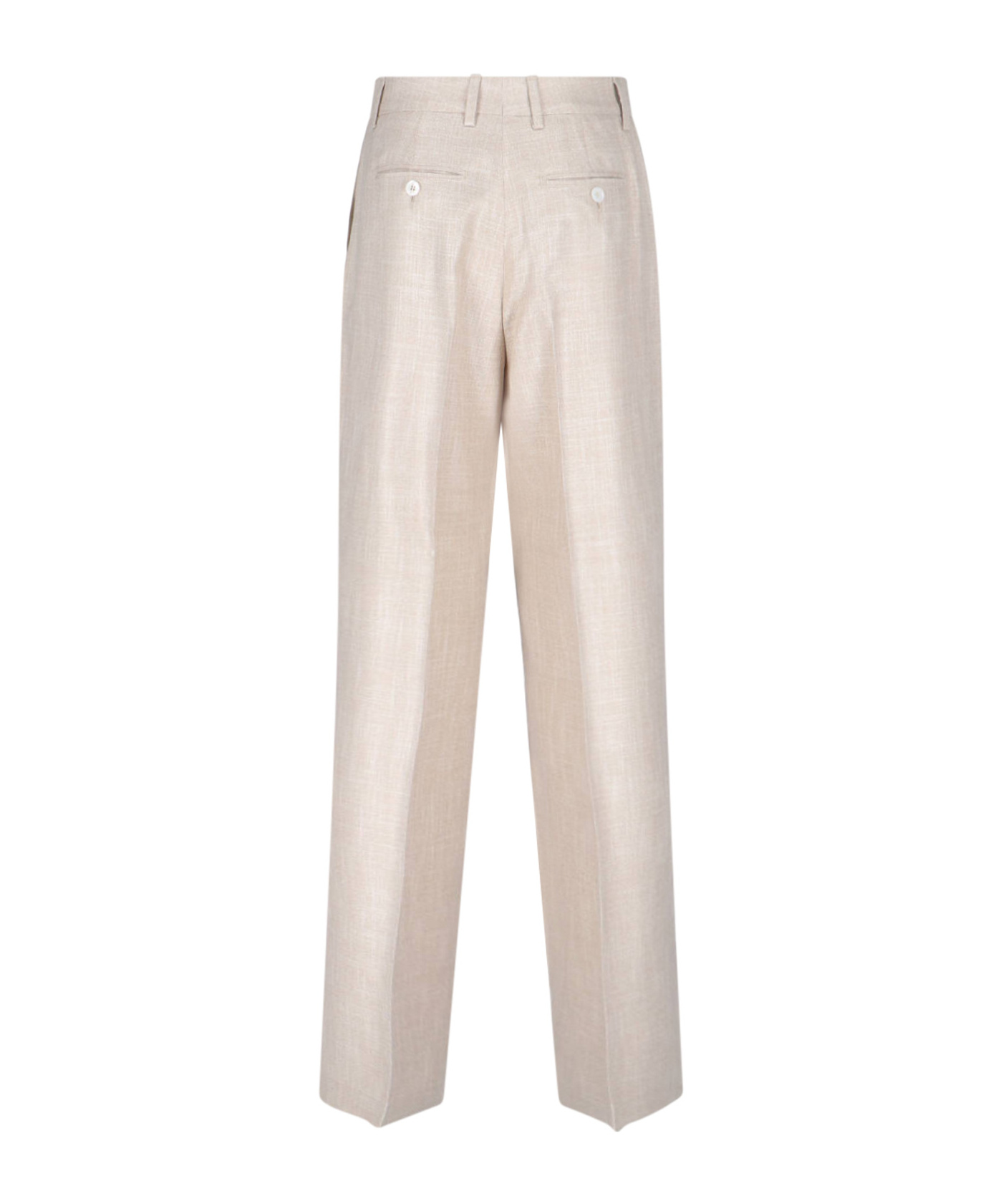 Kiton Metallic Crepe Straight-leg Trousers