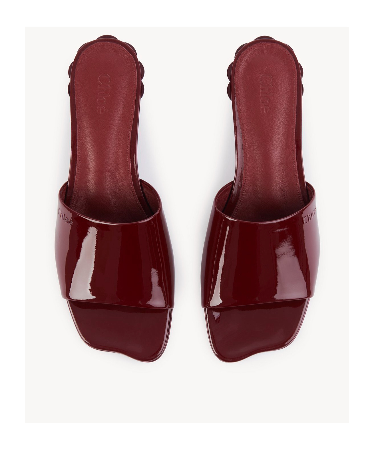 Chloé Burgundy Flower Sandals In 619 Obscure Red