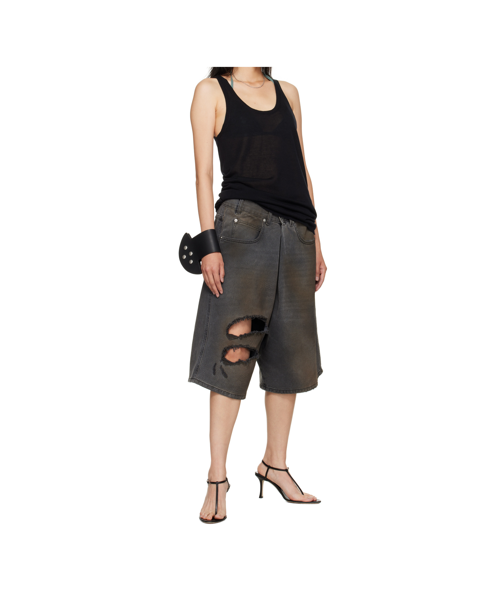 Lu'u Dan Kriss Kross Denim Shorts In Black