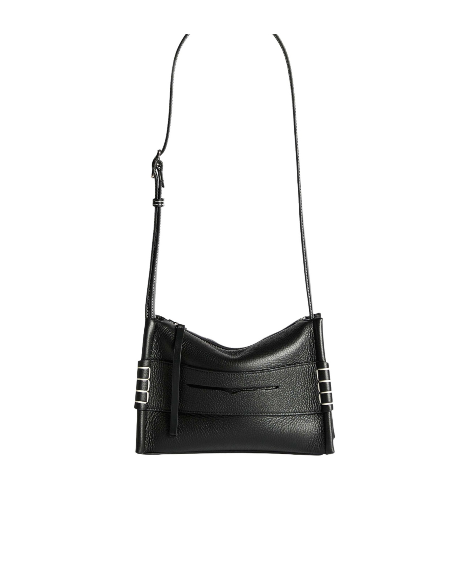 Jw Anderson Messenger Hammered Strap Detail Shoulder Bag In Black