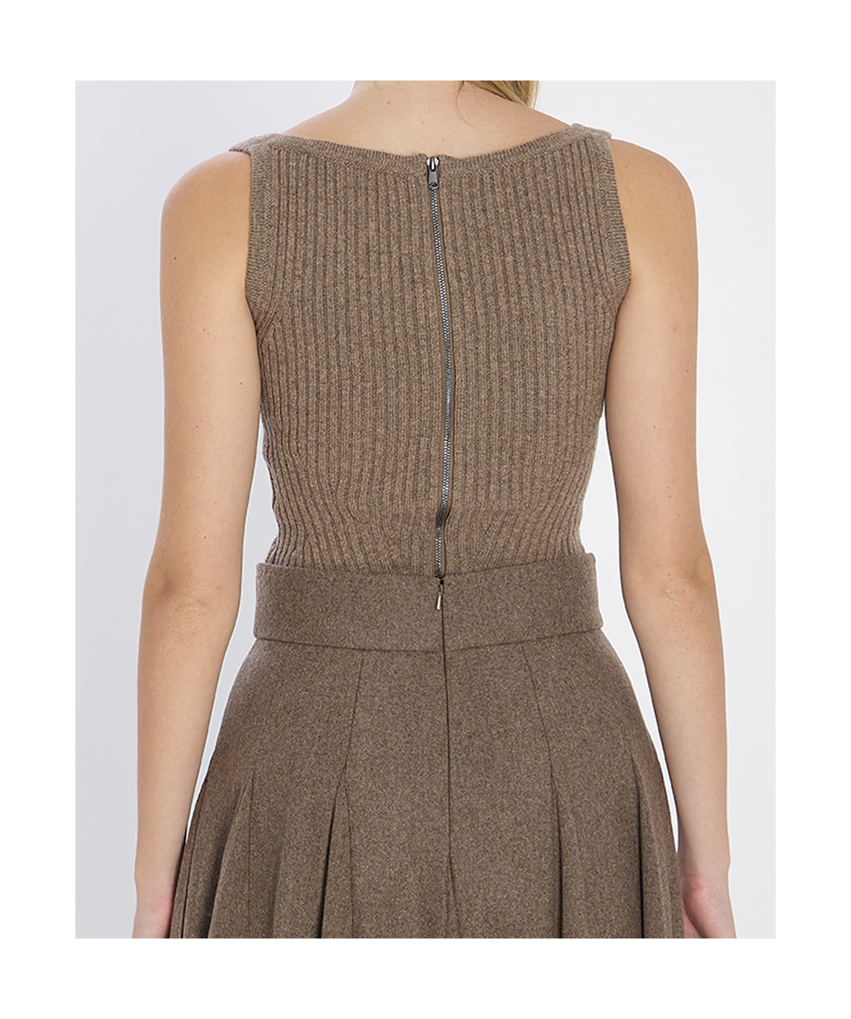 Max Mara Sleeveless Knitted Top In Brown