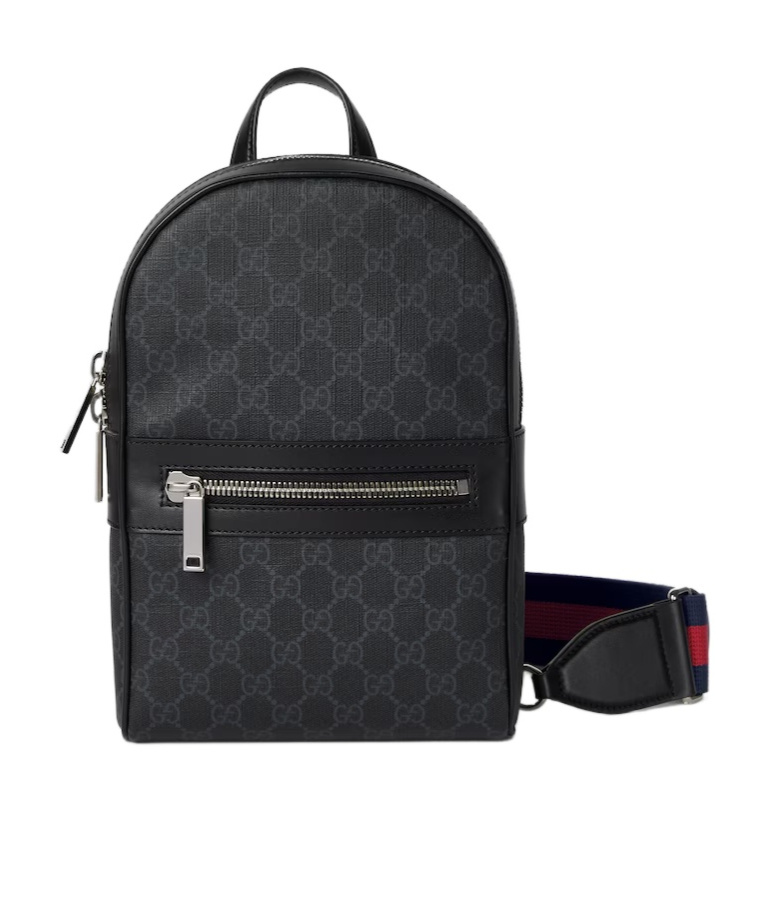 Gucci Monogram-pattern Leather Backpack In Black